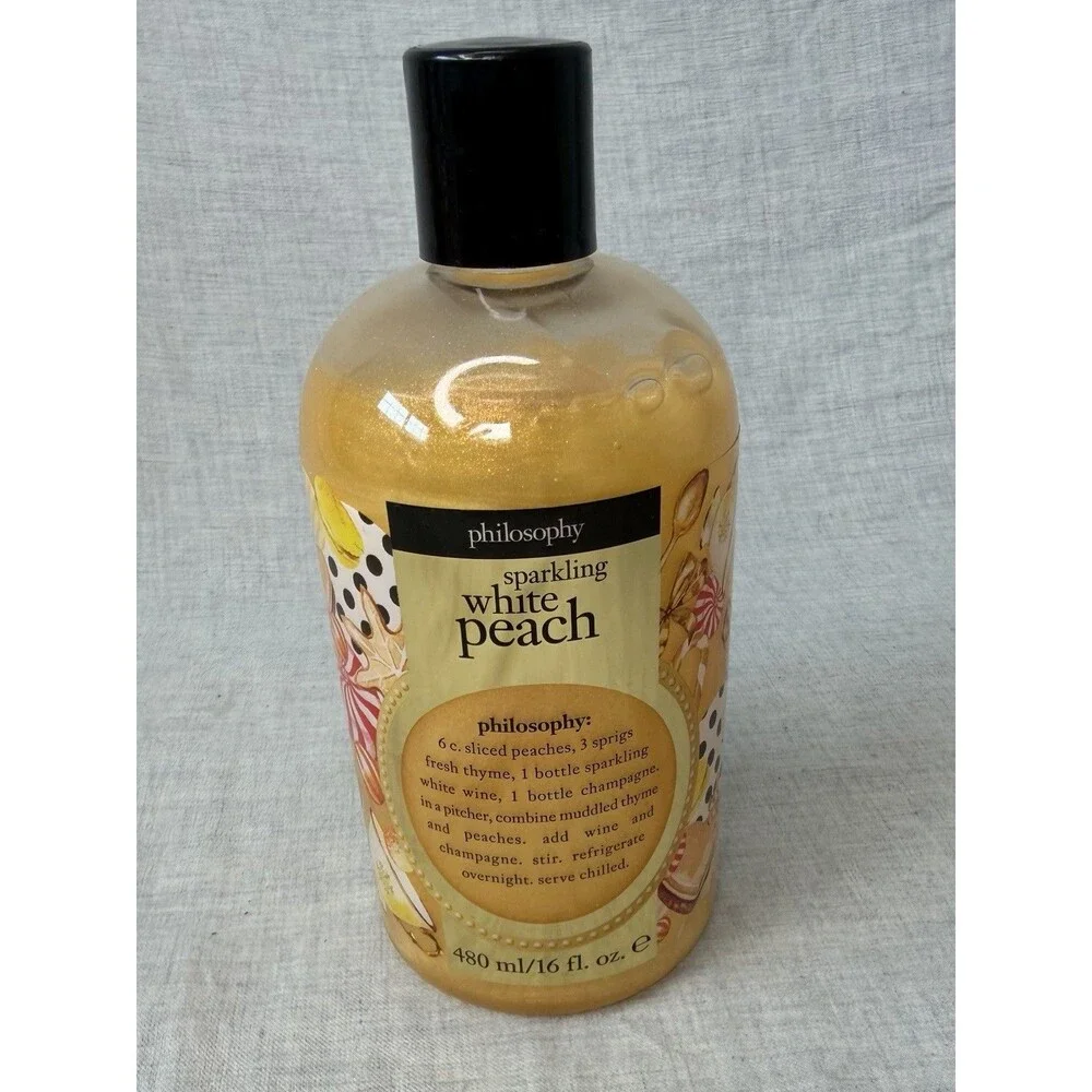 Philosophy Sparkling White Peach Shampoo Shower Gel Bubble Bath 3-in-1 16 oz NEW